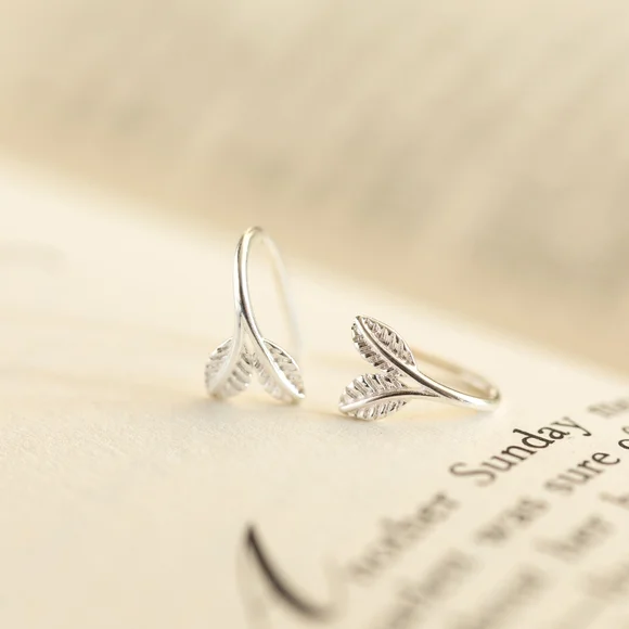 Frosted Leaf Earrings - Only 2 left! - Picture 4 of 10